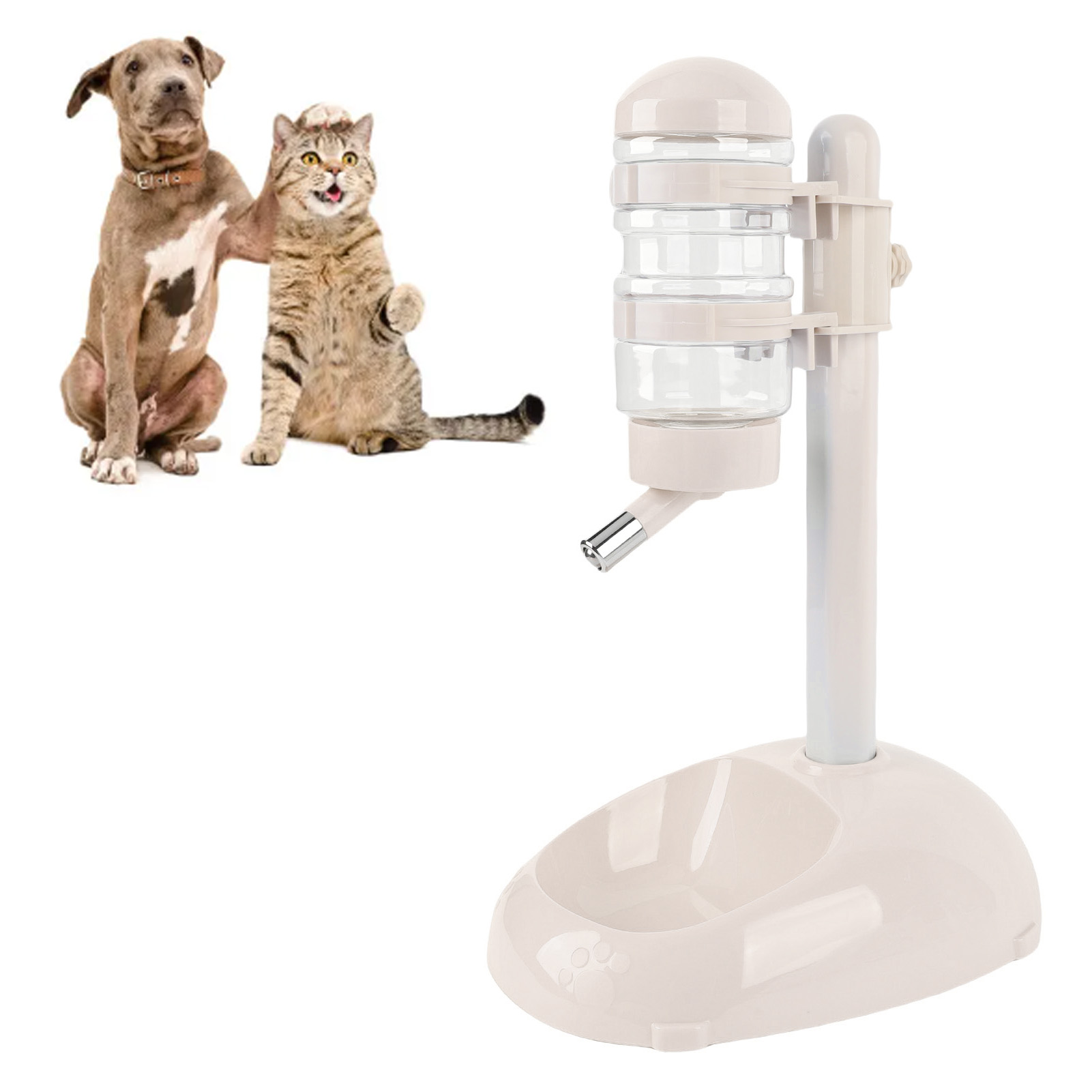 Slow Feeder Dog Bowl - ボウルボトルスタンディングディスペンサーお手入れ簡単高安定性犬用スタンディングウォーターディスペンサーフィーダープラスチック製長持ち子犬用