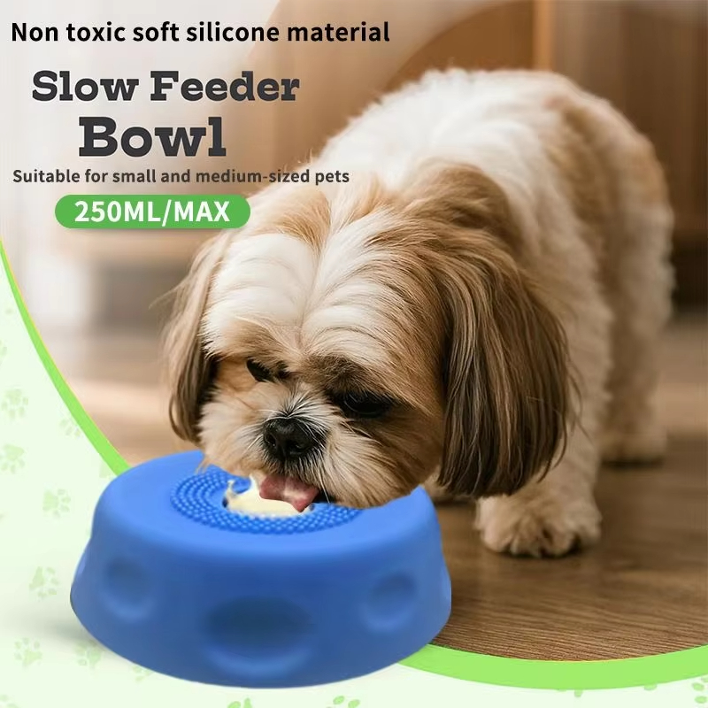 Slow Feeder Dog Bowl - ペット用ヨーグルト舐めマット、犬猫用スローフィーダー - インタラクティブなスナックボウル