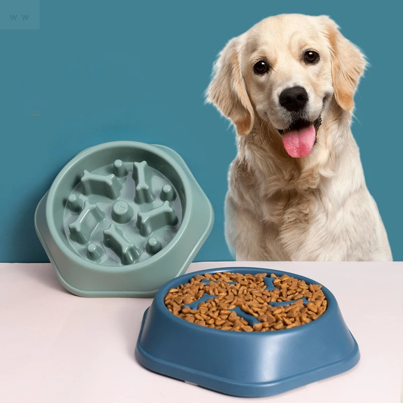 Slow Feeder Dog Bowl - ペット用スローフードボウル、窒息防止フィーダー、PPプラスチック製食器、家庭用犬用食器、早食い防止給餌用品