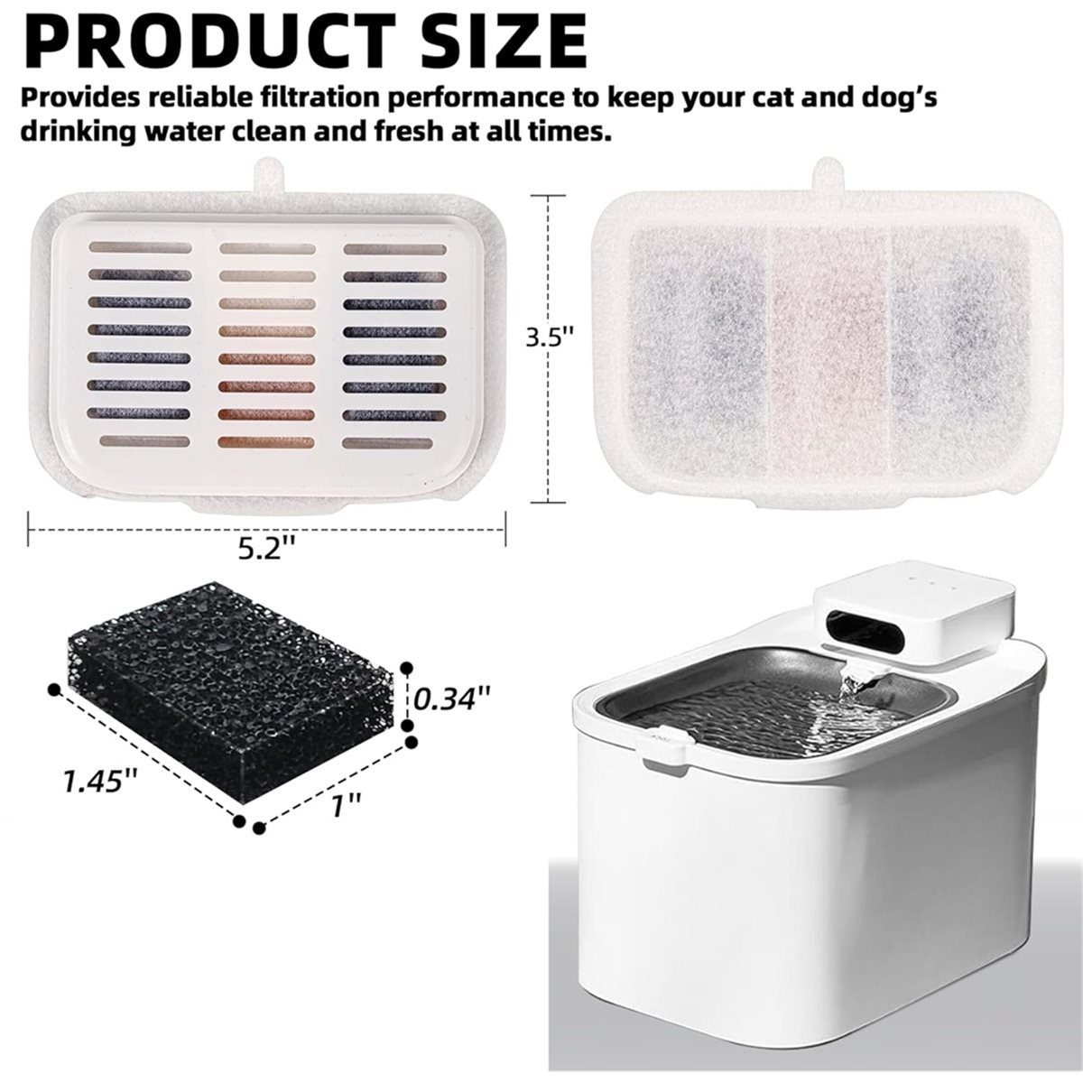 Pet Water Fountain - (A02R) PET-KIT用フィルターユニット15個セット MAXコードレスウォーターファウンテンフィルター交換用 105液量オンス/3L対応