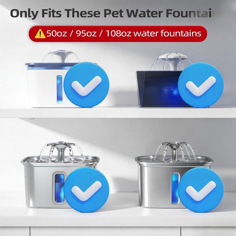 Pet Water Fountain - B84B-ペットウォーターファウンテン交換用ポンプ VEKEN 50オンス & 95オンス猫/犬用噴水用 USB