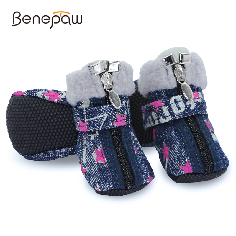 Dog Booties Paw Protector - BENEPAW-快適な滑り止めの犬のブーツ,暖かい冬の靴,屋外ハイキングブーツ,滑り止め,ひも付き