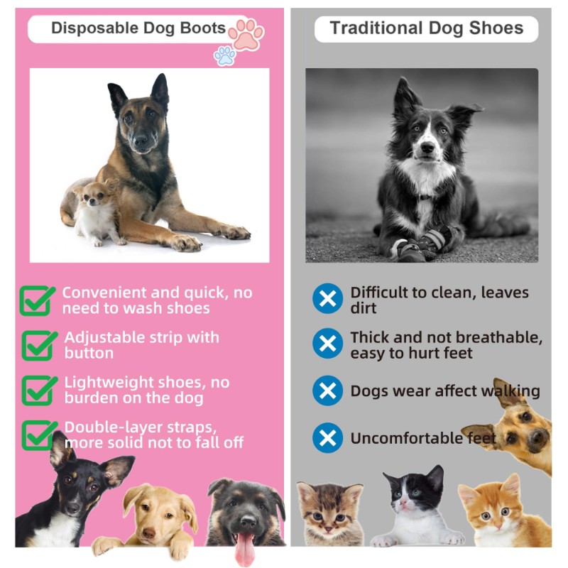 【クリスマス】ペット用使い捨てシューズカバー - 不織布、防 - Dog Booties Paw Protector のレビューと価格