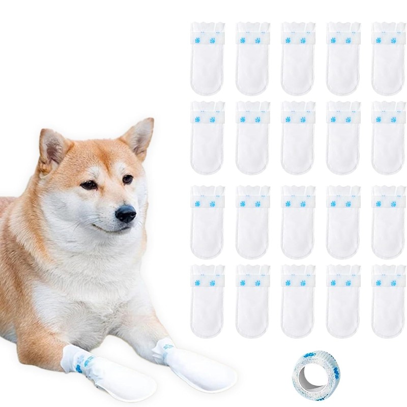 【クリスマス】ペット用使い捨てシューズカバー - 不織布、防 - Dog Booties Paw Protector のレビューと価格