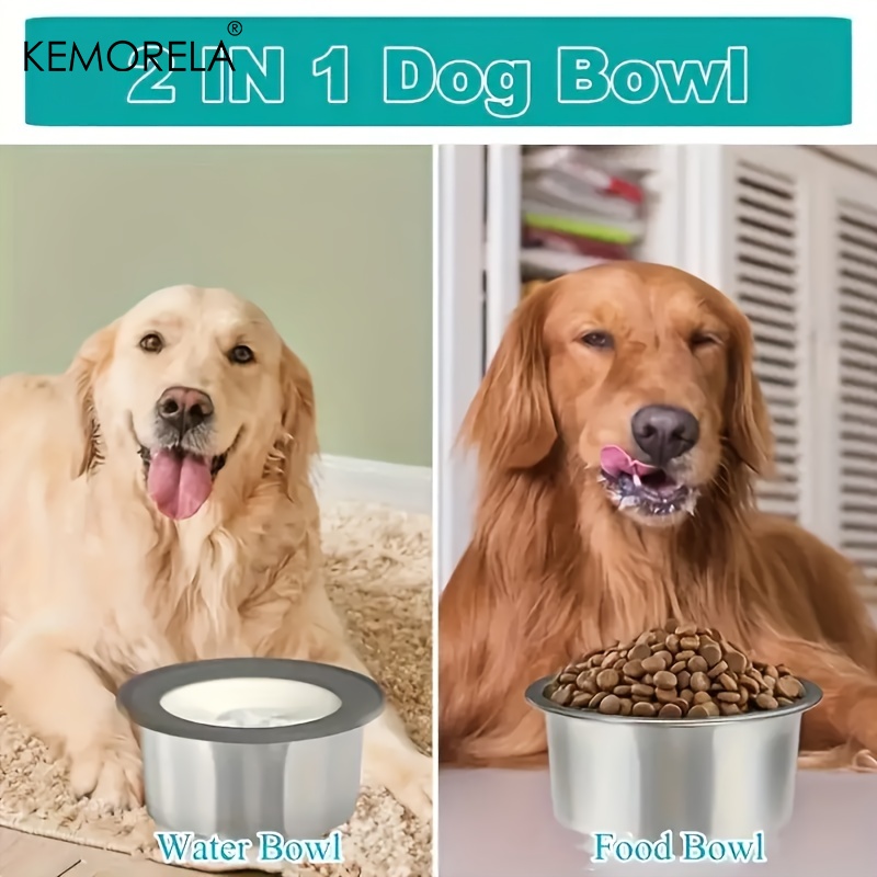 ステンレス製犬用ウォーターボウル、こぼれ防止フローティングデ - Slow Feeder Dog Bowl のレビューと価格