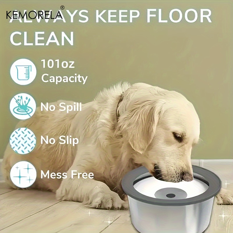 ステンレス製犬用ウォーターボウル、こぼれ防止フローティングデ - Slow Feeder Dog Bowl のレビューと価格