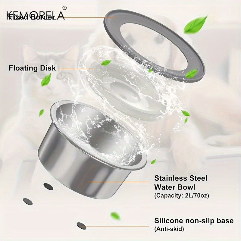 ステンレス製犬用ウォーターボウル、こぼれ防止フローティングデ - Slow Feeder Dog Bowl のレビューと価格
