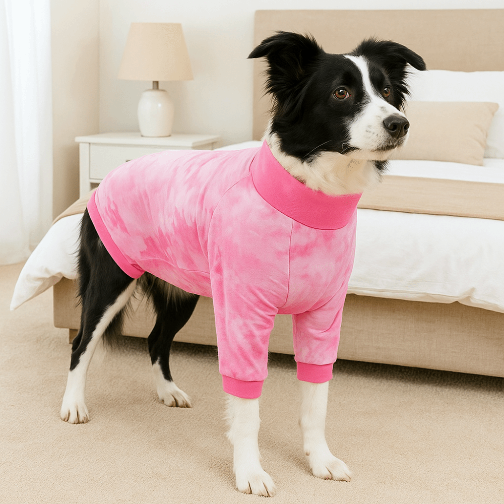 犬用パジャマ、伸縮性のある犬用回復スーツ、タイダイ柄、暖かい - Dog Anxiety Vest のレビューと価格