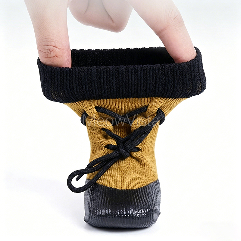 防水・滑り止めソール付き調節可能な落下防止ドローストリング付 - Dog Booties Paw Protector のレビューと価格