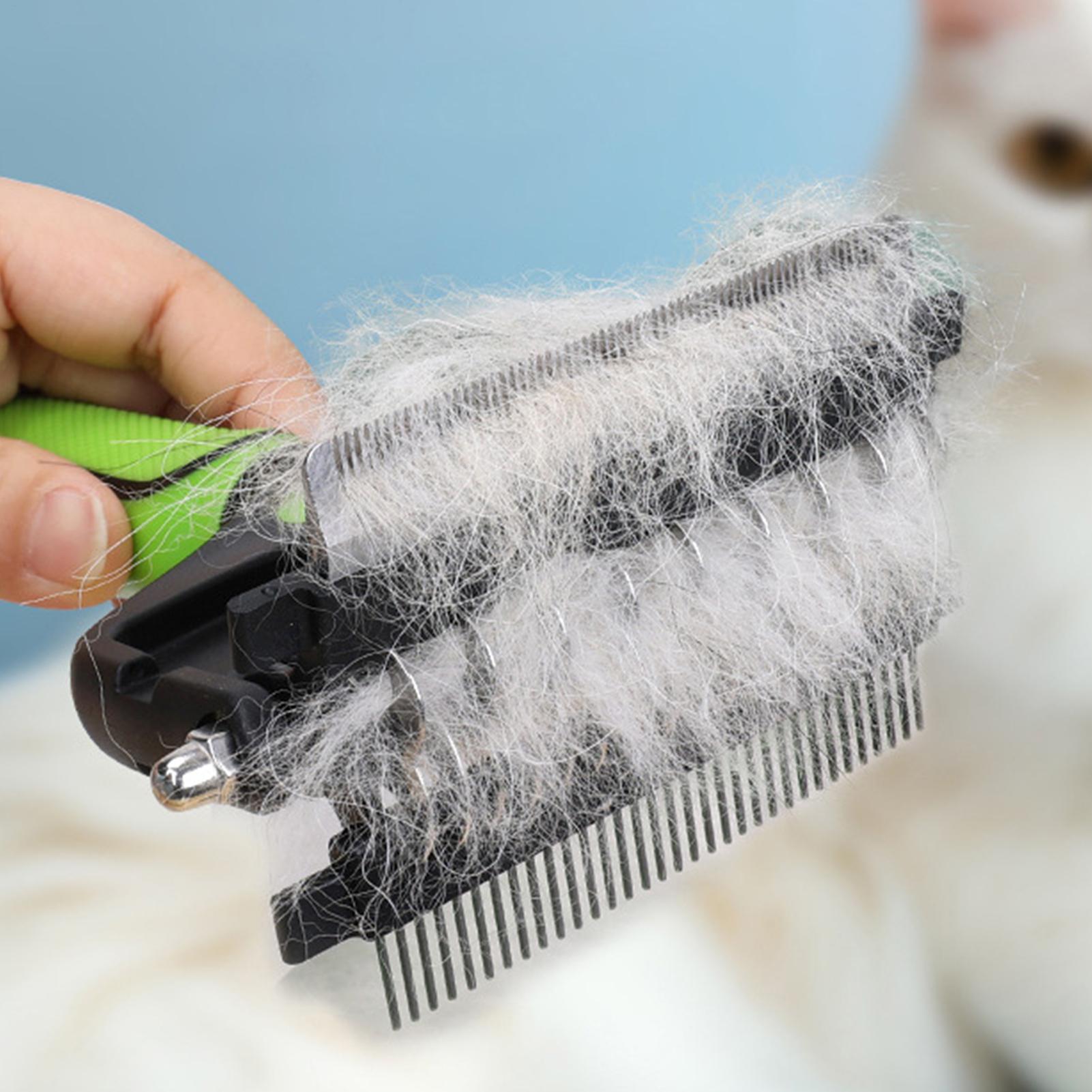 猫の抜け毛取りブラシ、アンダーコート用両面メタルレーキ、犬の - Pet Supplies Vet のレビューと価格