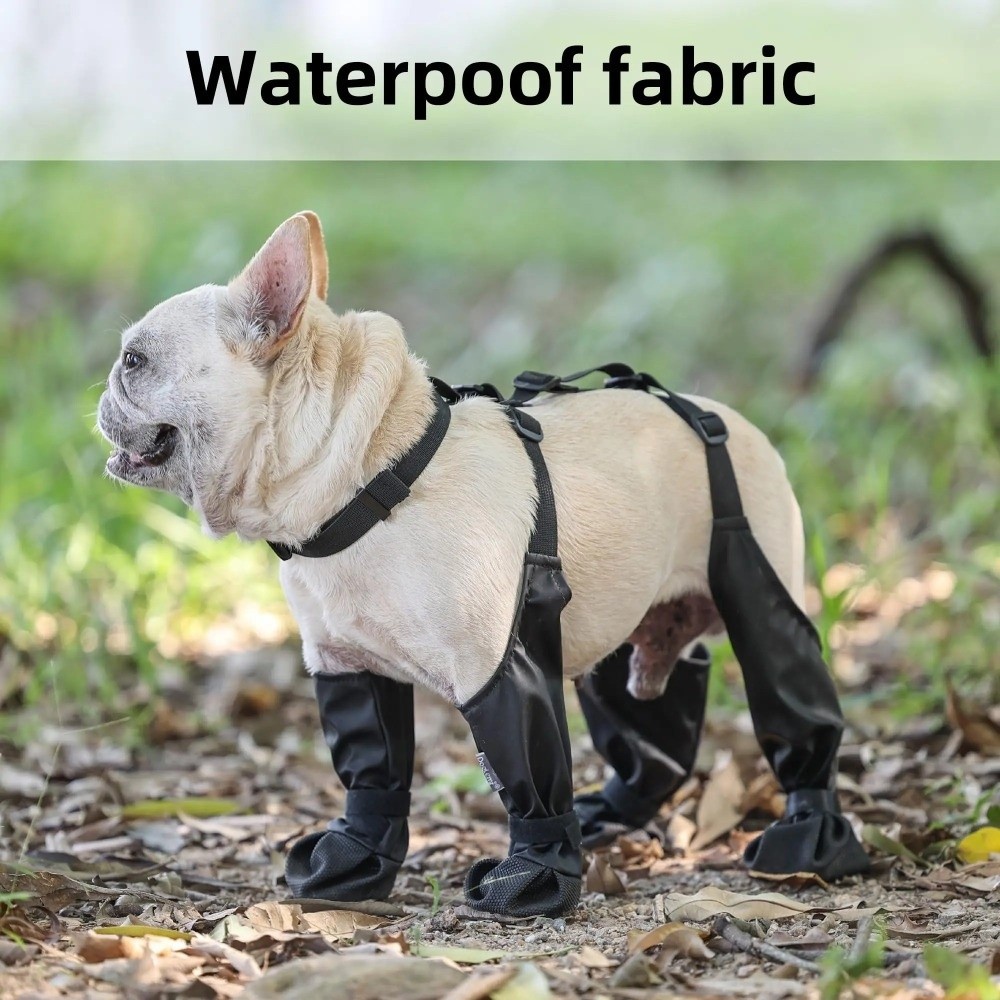 落下防止防水犬用シューズ、調節可能な滑り止めペットの足保護具 - Dog Booties Paw Protector のレビューと価格