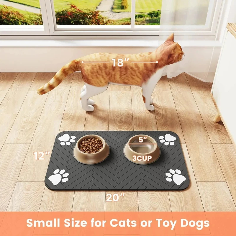 防水滑り止めペット用給餌マット 吸水性 犬猫用ボウルプレース - Slow Feeder Dog Bowl のレビューと価格