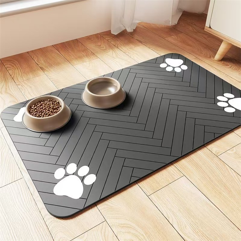 防水滑り止めペット用給餌マット 吸水性 犬猫用ボウルプレース - Slow Feeder Dog Bowl のレビューと価格
