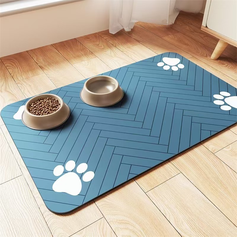 防水滑り止めペット用給餌マット 吸水性 犬猫用ボウルプレース - Slow Feeder Dog Bowl のレビューと価格
