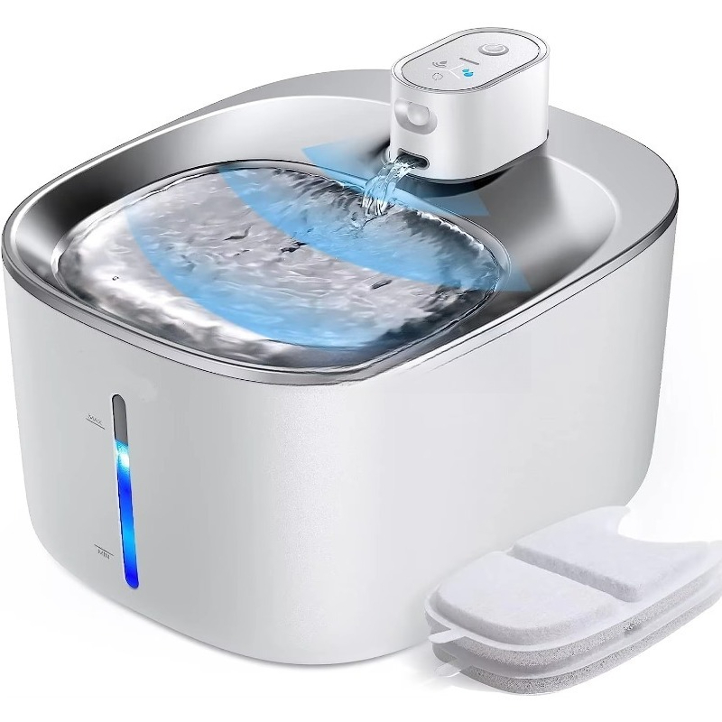 ステンレス製ペット用ウォーターボウル 電動自動センサー式猫用 - Pet Water Fountain のレビューと価格