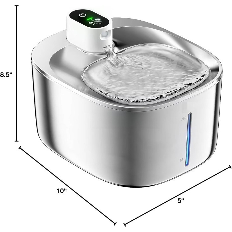 ステンレス製ペット用ウォーターボウル 電動自動センサー式猫用 - Pet Water Fountain のレビューと価格