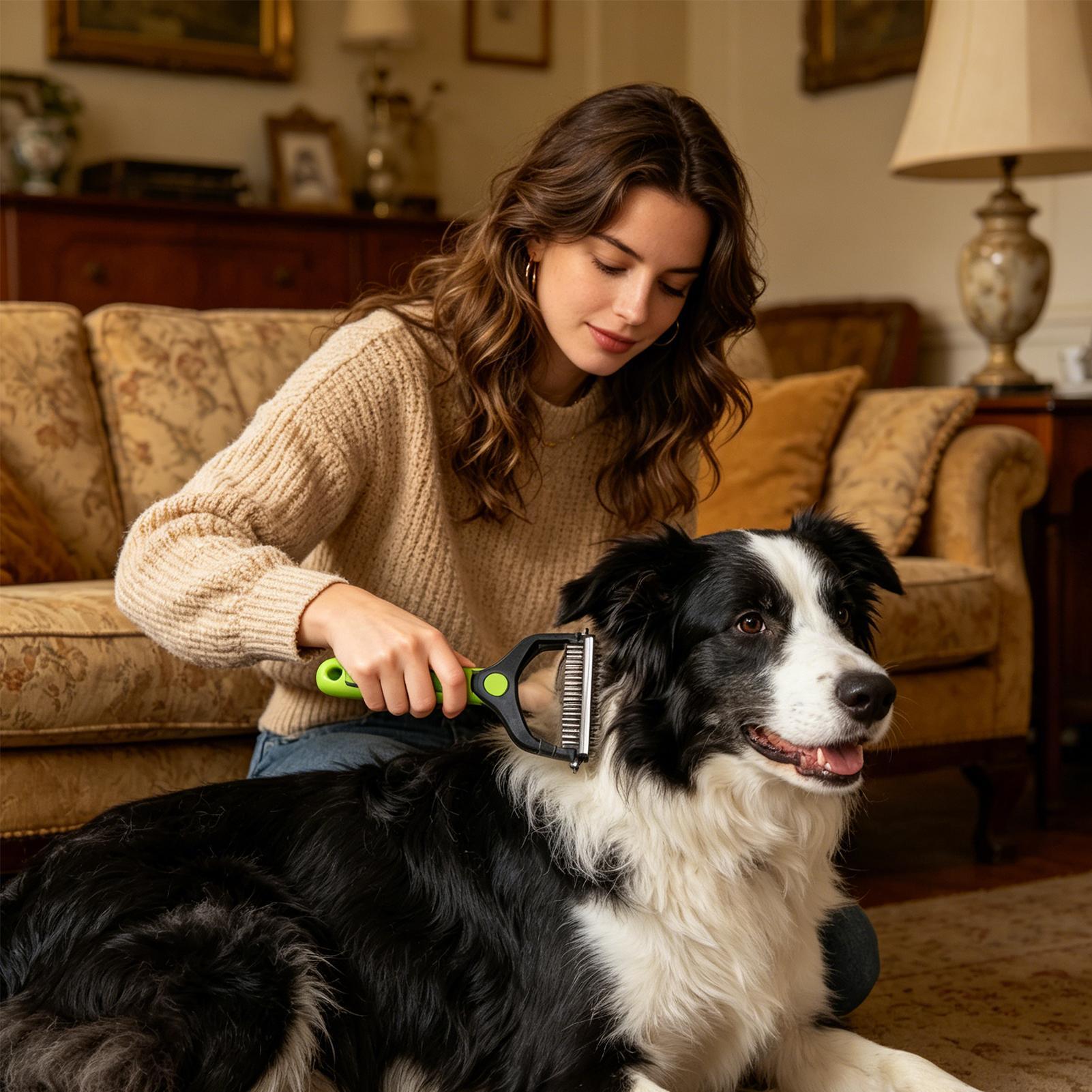 犬の抜け毛取りブラシ 両面アンダーコートデマッティングツール - Pet Supplies Vet のレビューと価格