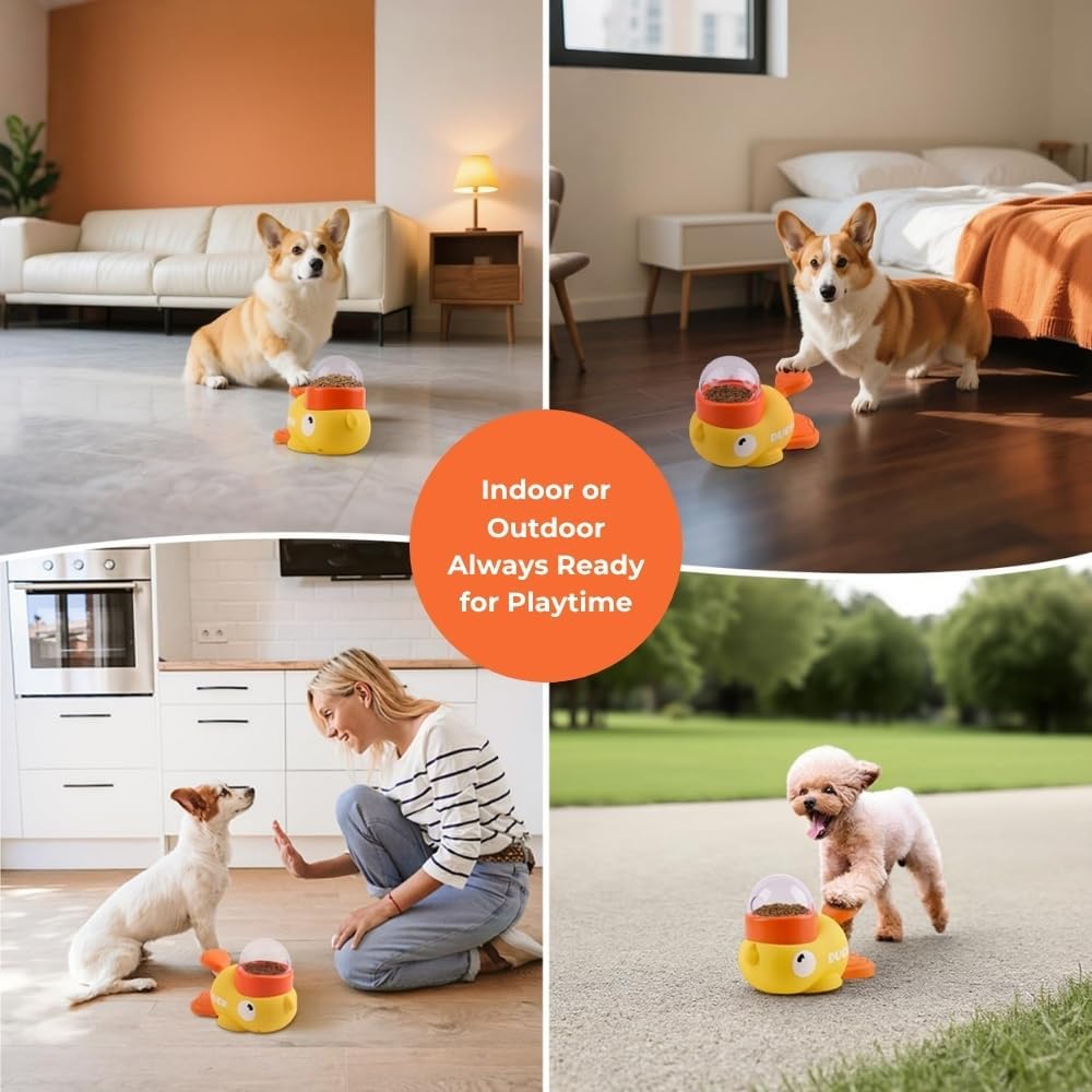 黄色いアヒル型ペット用スナックディスペンサー、インタラクティ - Slow Feeder Dog Bowl のレビューと価格