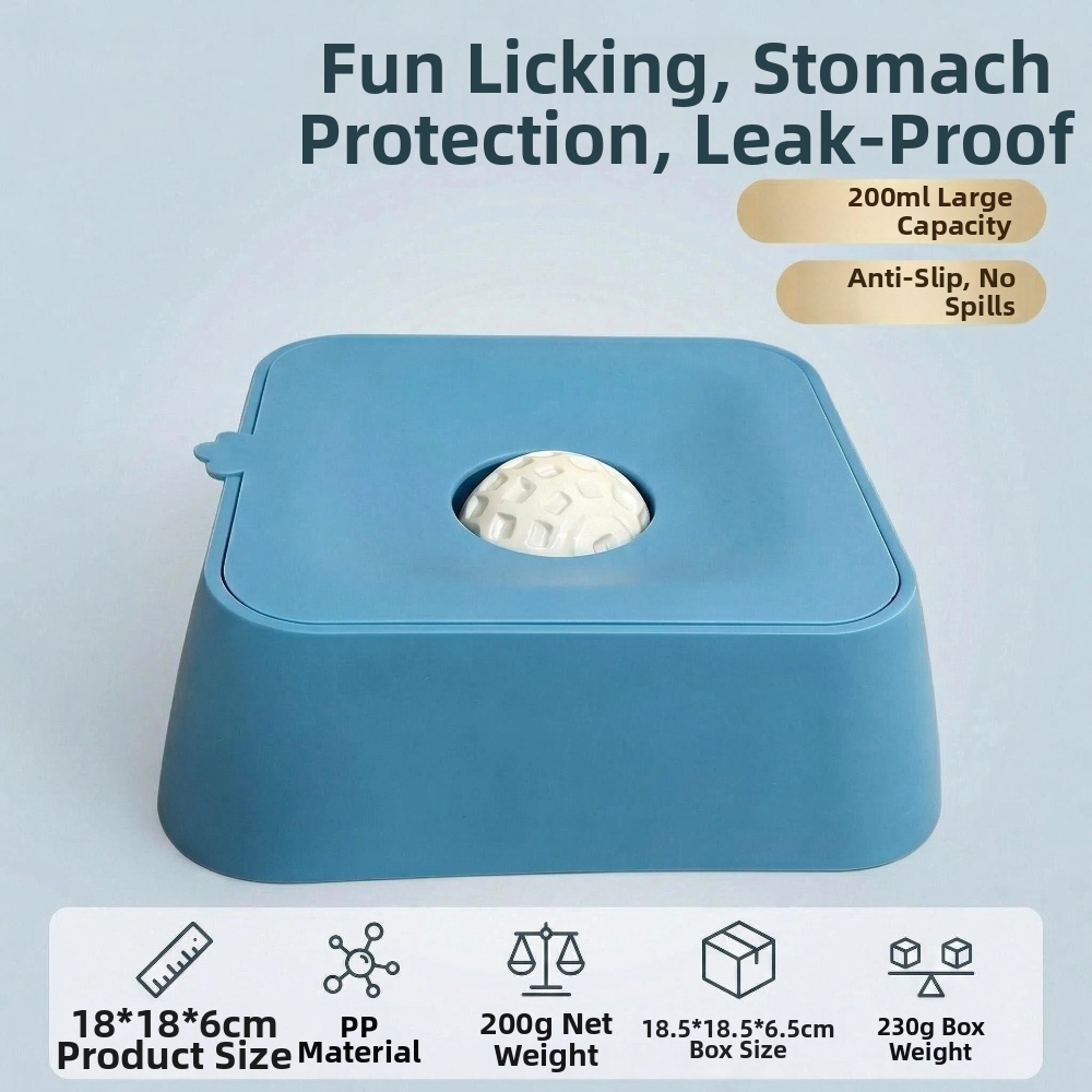 PP素材製犬用リックボウル、回転ボール付き、青黒、ペット用ス - Slow Feeder Dog Bowl のレビューと価格