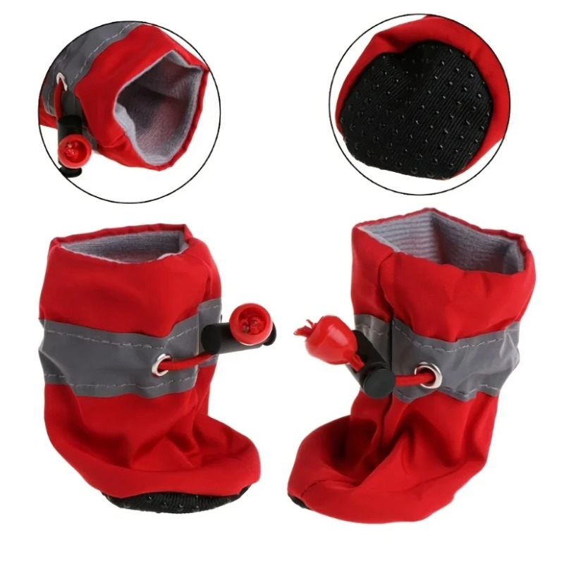 4個入りペット用レインブーツ、小型犬用防水シューズ、滑り止め - Dog Booties Paw Protector のレビューと価格