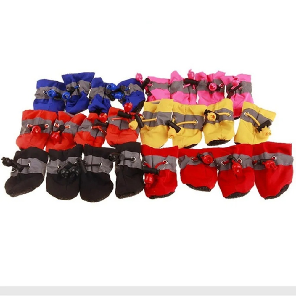 小型ペット足保護ブーツ 4 ピース/セット防水滑り止め犬用レ - Dog Booties Paw Protector のレビューと価格