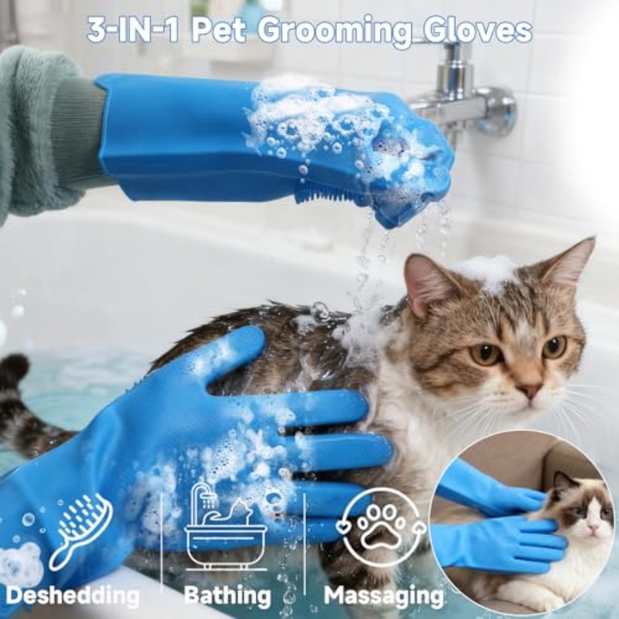 3点セット 犬用バス用品、犬用バスブラシ、犬用洗浄用手袋、犬 - Pet X Supplies & Tack Photos のレビューと価格