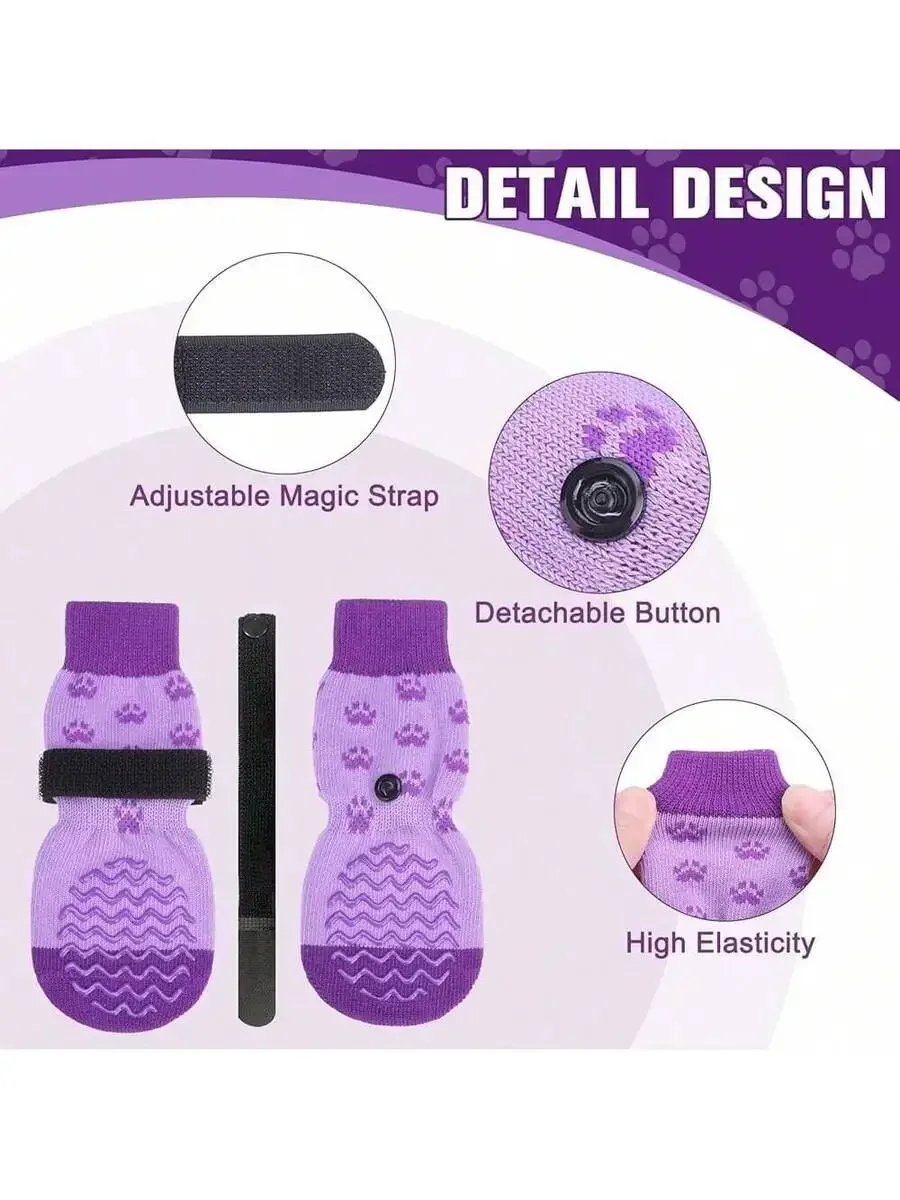 6個入り滑り止め犬用ソックス、滑り防止、冬用犬用シューズ、両 - Dog Booties Paw Protector のレビューと価格