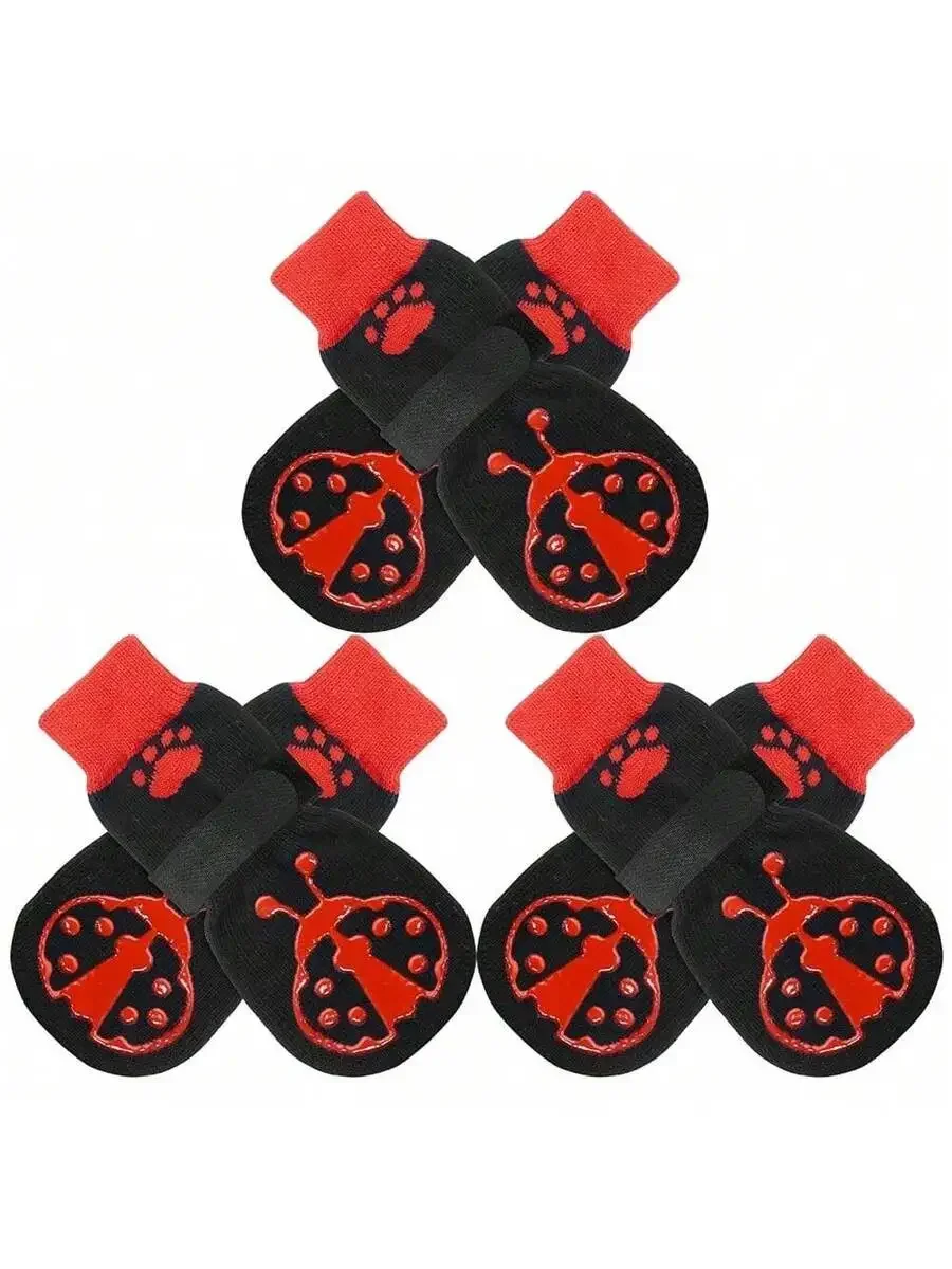 6個入り滑り止め犬用ソックス、滑り防止、冬用犬用シューズ、両 - Dog Booties Paw Protector のレビューと価格