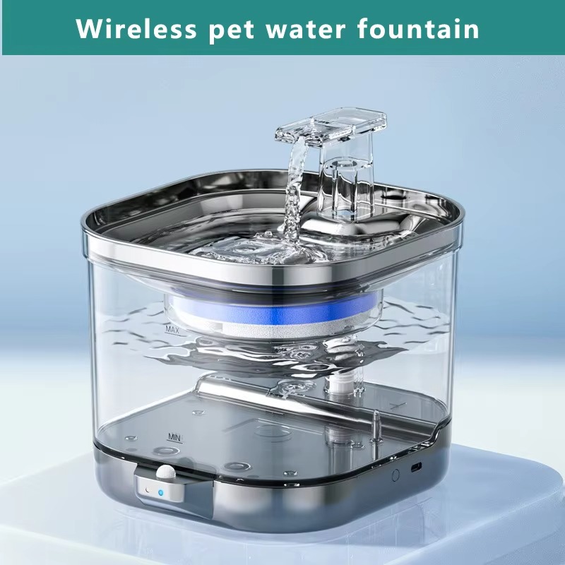 自動ペット給水器 ステンレス製 ワイヤレス充電式 猫用ウォー - Pet Water Fountain のレビューと価格