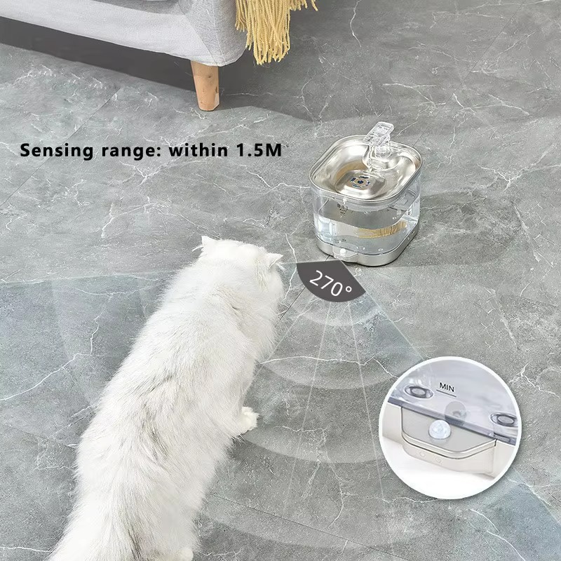 自動ペット給水器 ステンレス製 ワイヤレス充電式 猫用ウォー - Pet Water Fountain のレビューと価格