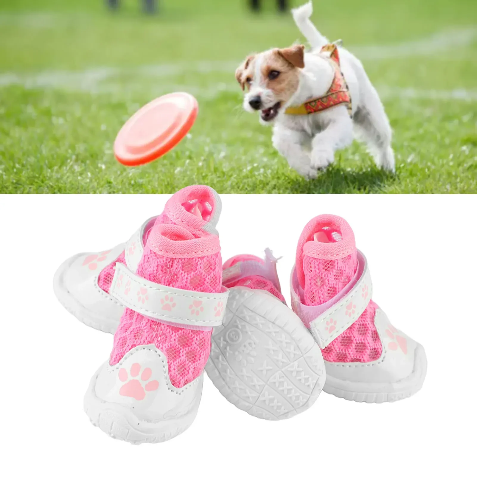軽量の通気性メッシュドッグブーツ,滑り止め,屋外ウォーキング - Dog Booties Paw Protector のレビューと価格