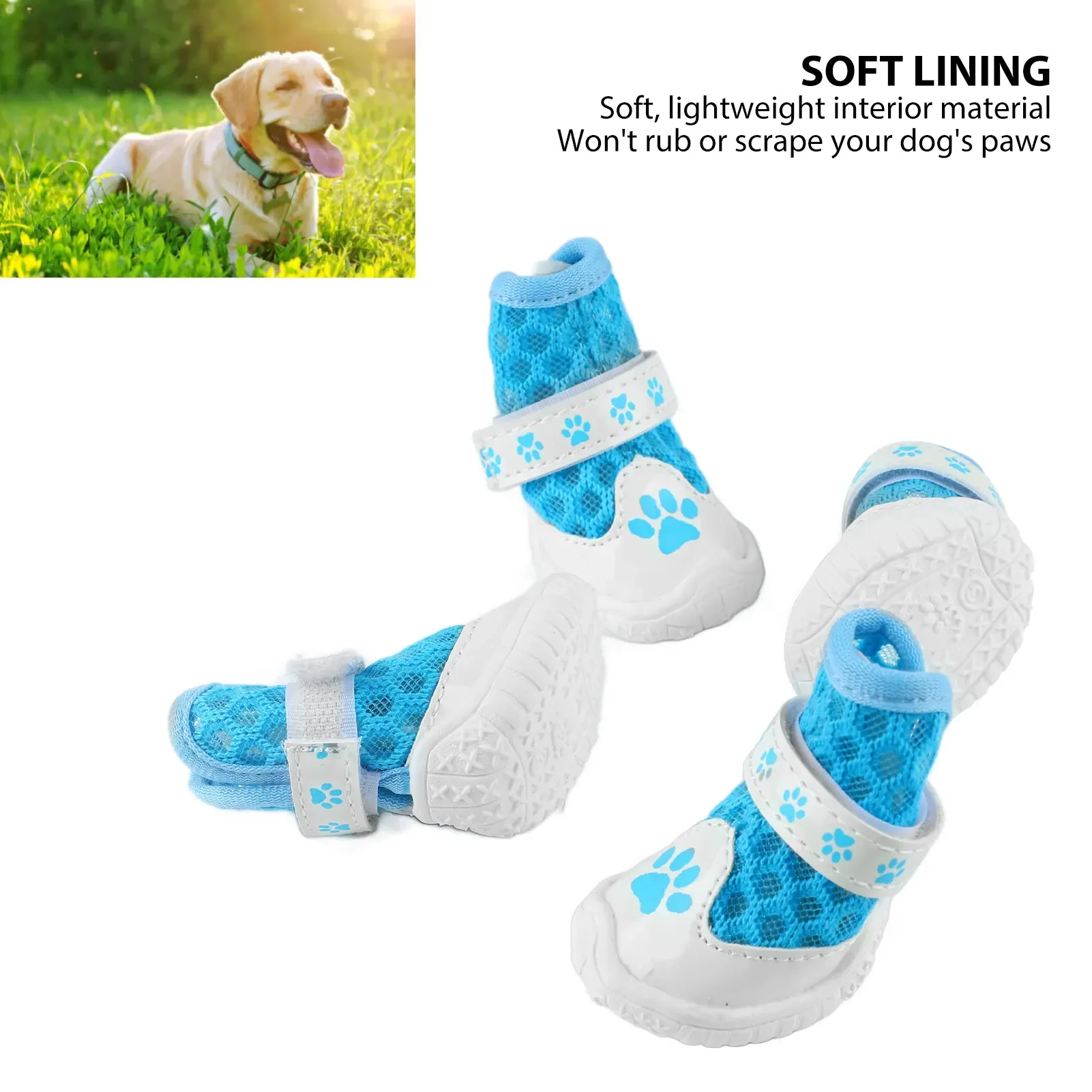 軽量の通気性メッシュドッグブーツ,滑り止め,屋外ウォーキング - Dog Booties Paw Protector のレビューと価格