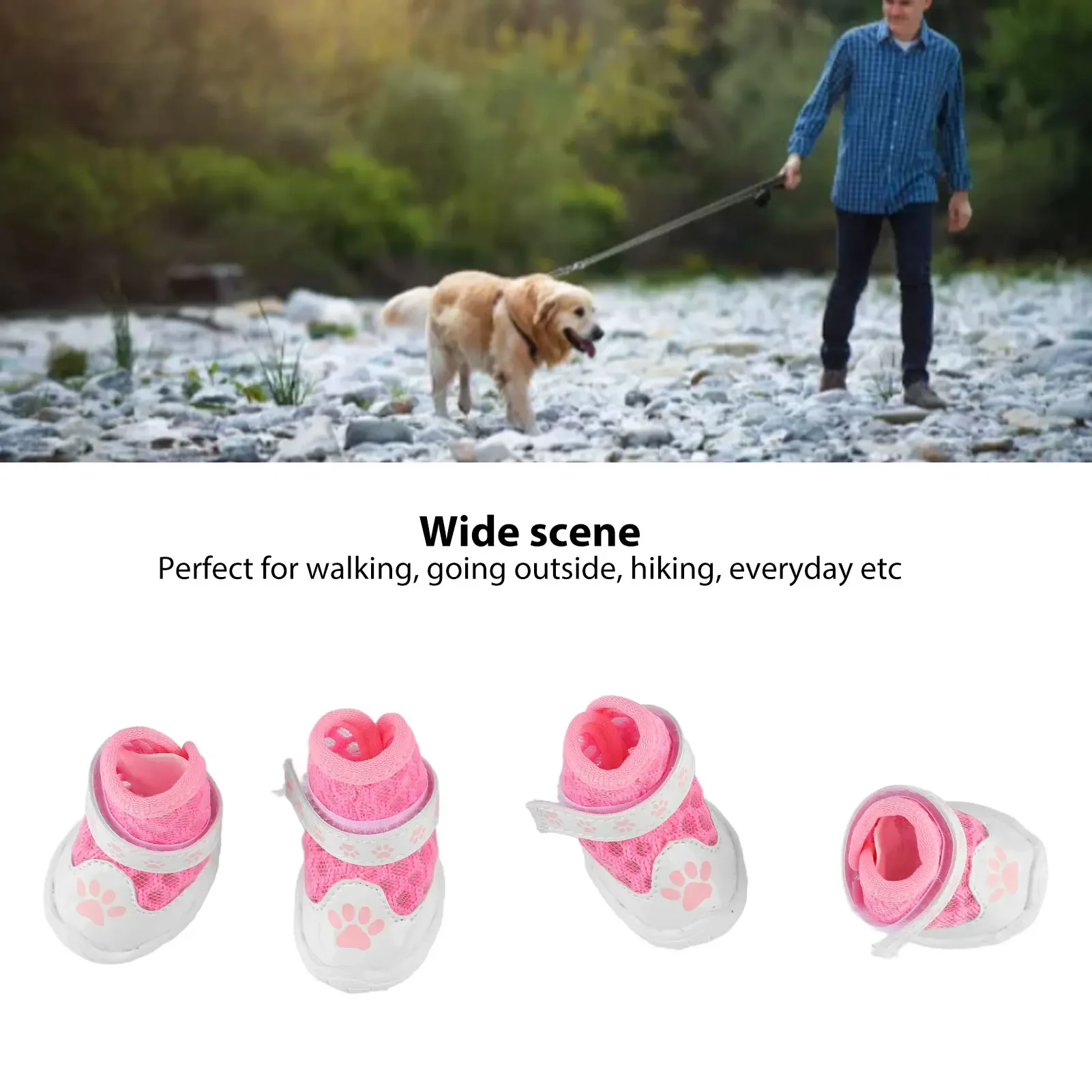 軽量の通気性メッシュドッグブーツ,滑り止め,屋外ウォーキング - Dog Booties Paw Protector のレビューと価格