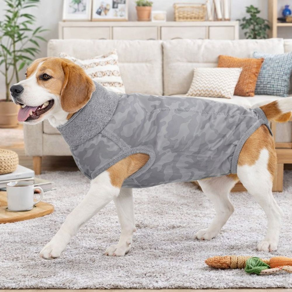 伸縮性のある犬用回復スーツ、柔らかく洗える犬用不妊手術スーツ - Dog Anxiety Vest のレビューと価格