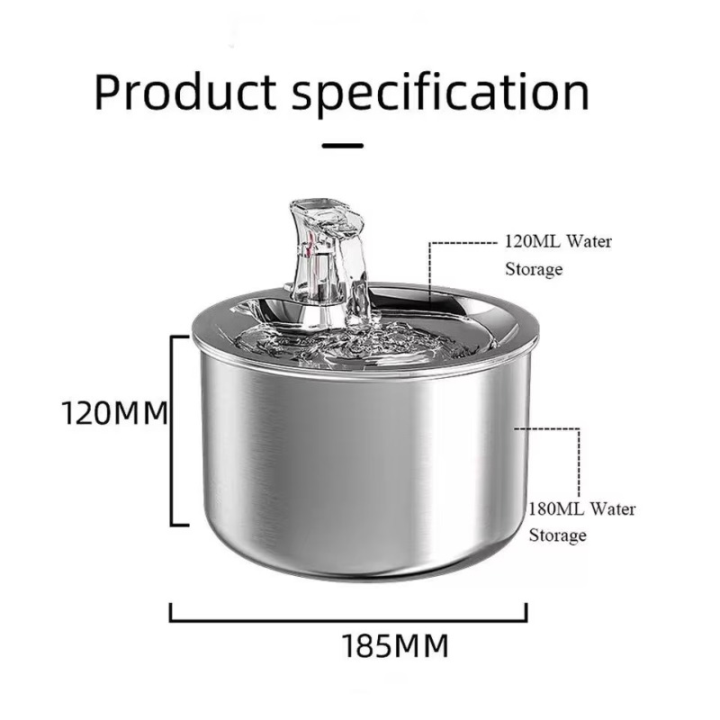 デザインステンレス製ペット用ウォーターファウンテン 猫用ウォ - Pet Water Fountain のレビューと価格