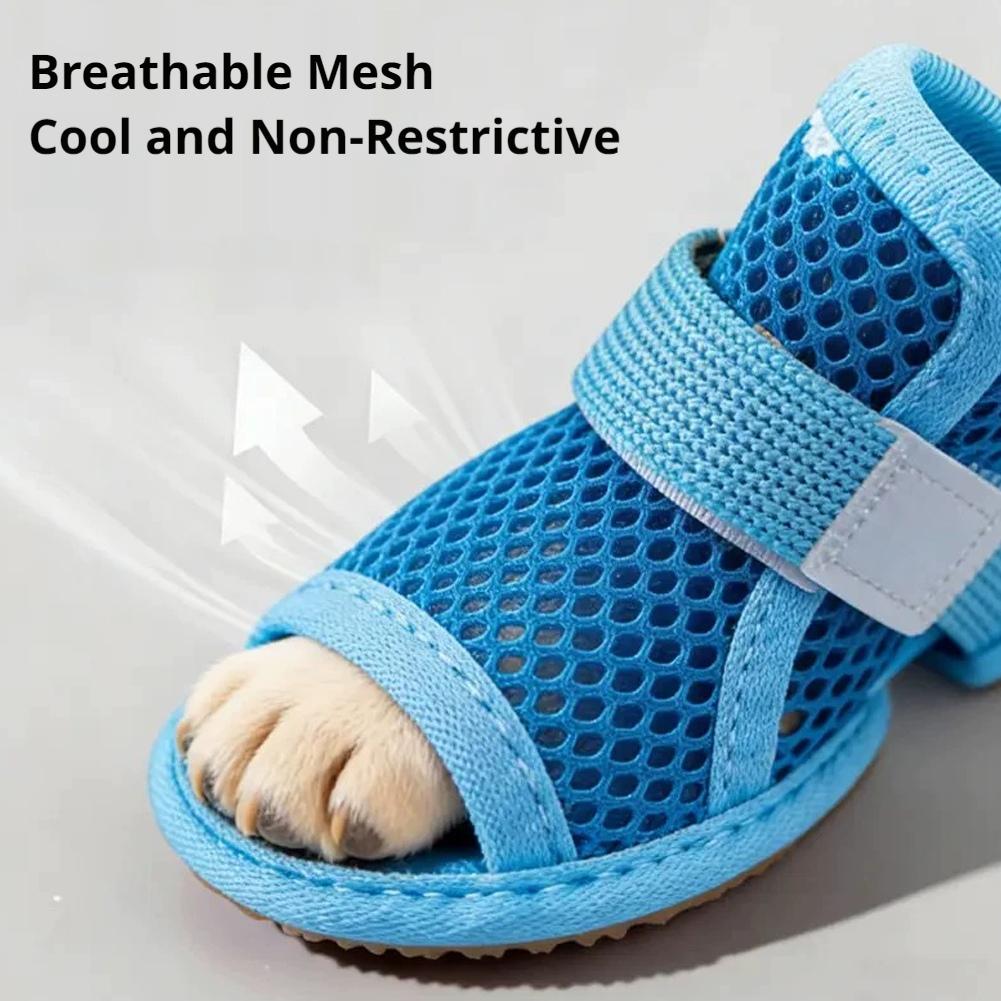 夏用通気性ドッグシューズ メッシュペットサンダル 滑り止め小 - Dog Booties Paw Protector のレビューと価格