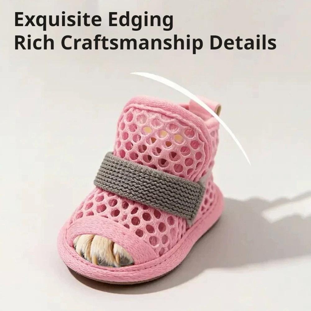 夏用通気性ドッグシューズ メッシュペットサンダル 滑り止め小 - Dog Booties Paw Protector のレビューと価格