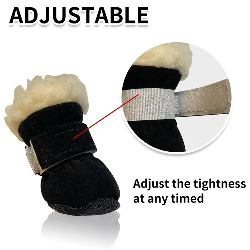 暖かい小型犬用スノーブーツ＆足保護具 防水スエード子犬猫用ブ - Dog Booties Paw Protector のレビューと価格