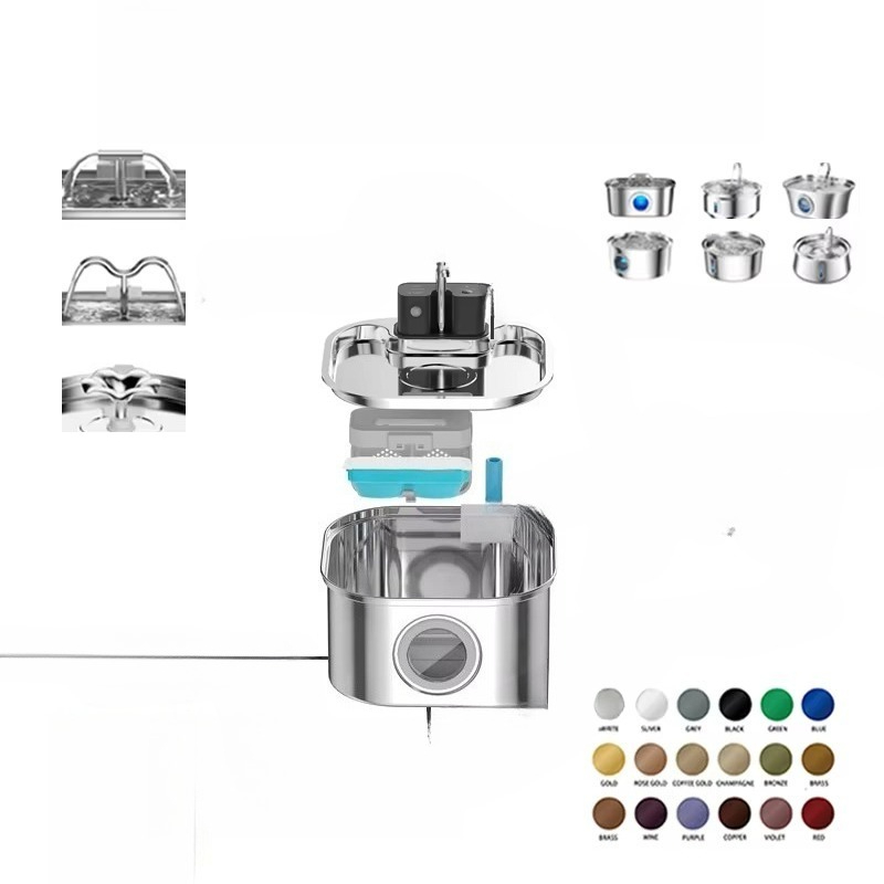 3.2L ワイヤレス猫用ウォーターファウンテン ステンレス製 - Pet Water Fountain のレビューと価格