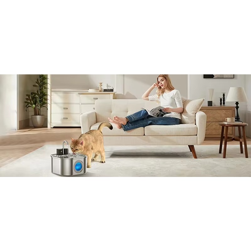 3.2L ワイヤレス猫用ウォーターファウンテン ステンレス製 - Pet Water Fountain のレビューと価格