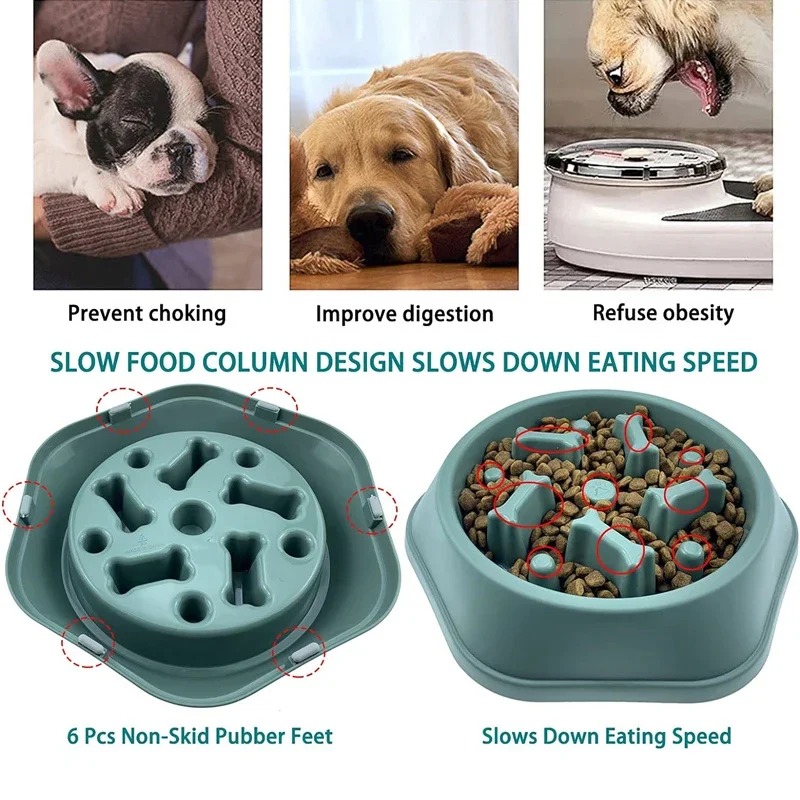 1個入りスローフィーダー犬用ボウル、窒息防止子犬用フードボウ - Slow Feeder Dog Bowl のレビューと価格